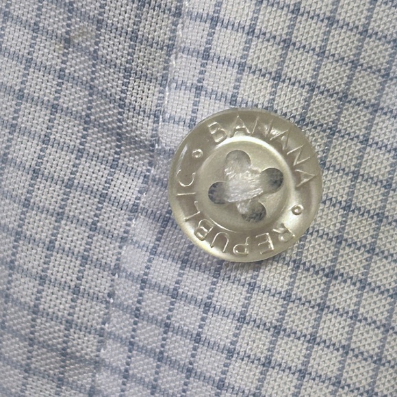 Banana Republic Long Sleeve Dress Shirt Non Iron Slim Fit Windowpane 100% Cotton - Picture 9 of 13